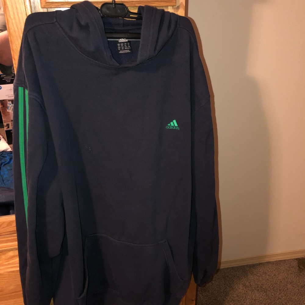 Hooded Adidas sweatshirt.